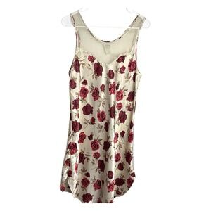 Vintage Gilligan O'Malley Chemise Nightgown Womens XL Rose Satin Cottagecore Y2K